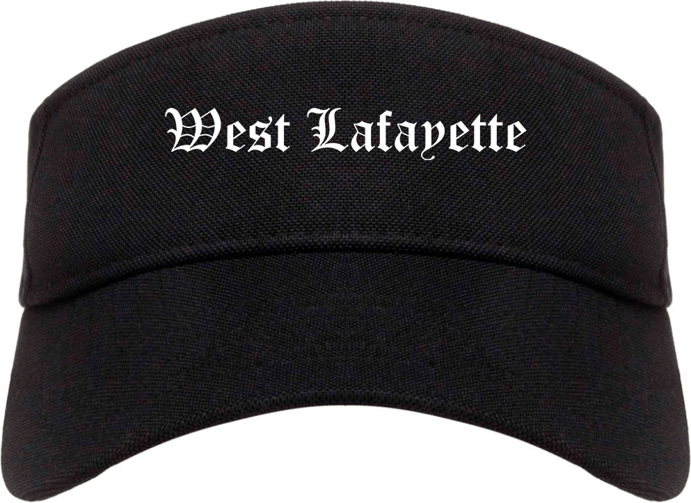 West Lafayette Indiana IN Old English Mens Visor Cap Hat Black