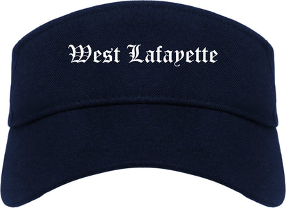 West Lafayette Indiana IN Old English Mens Visor Cap Hat Navy Blue
