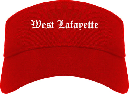 West Lafayette Indiana IN Old English Mens Visor Cap Hat Red