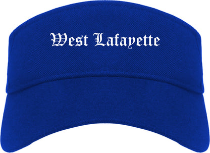 West Lafayette Indiana IN Old English Mens Visor Cap Hat Royal Blue