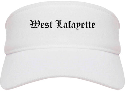 West Lafayette Indiana IN Old English Mens Visor Cap Hat White