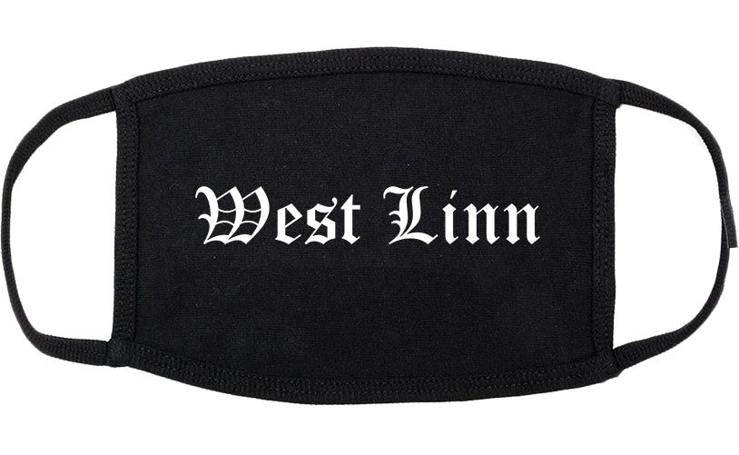 West Linn Oregon OR Old English Cotton Face Mask Black