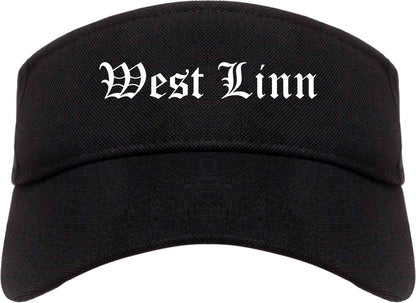 West Linn Oregon OR Old English Mens Visor Cap Hat Black