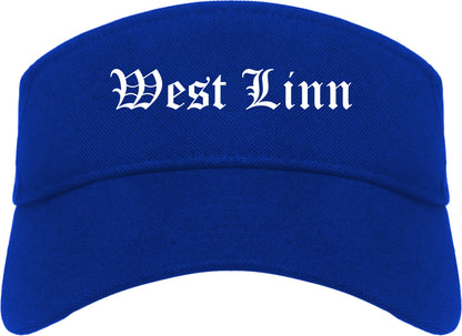 West Linn Oregon OR Old English Mens Visor Cap Hat Royal Blue