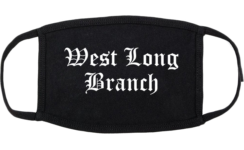 West Long Branch New Jersey NJ Old English Cotton Face Mask Black