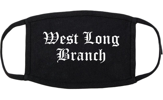 West Long Branch New Jersey NJ Old English Cotton Face Mask Black
