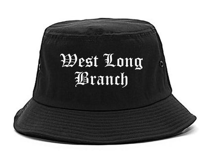 West Long Branch New Jersey NJ Old English Mens Bucket Hat Black