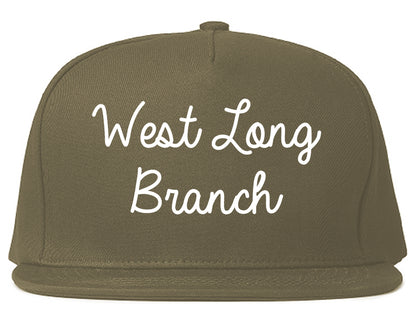West Long Branch New Jersey NJ Script Mens Snapback Hat Grey