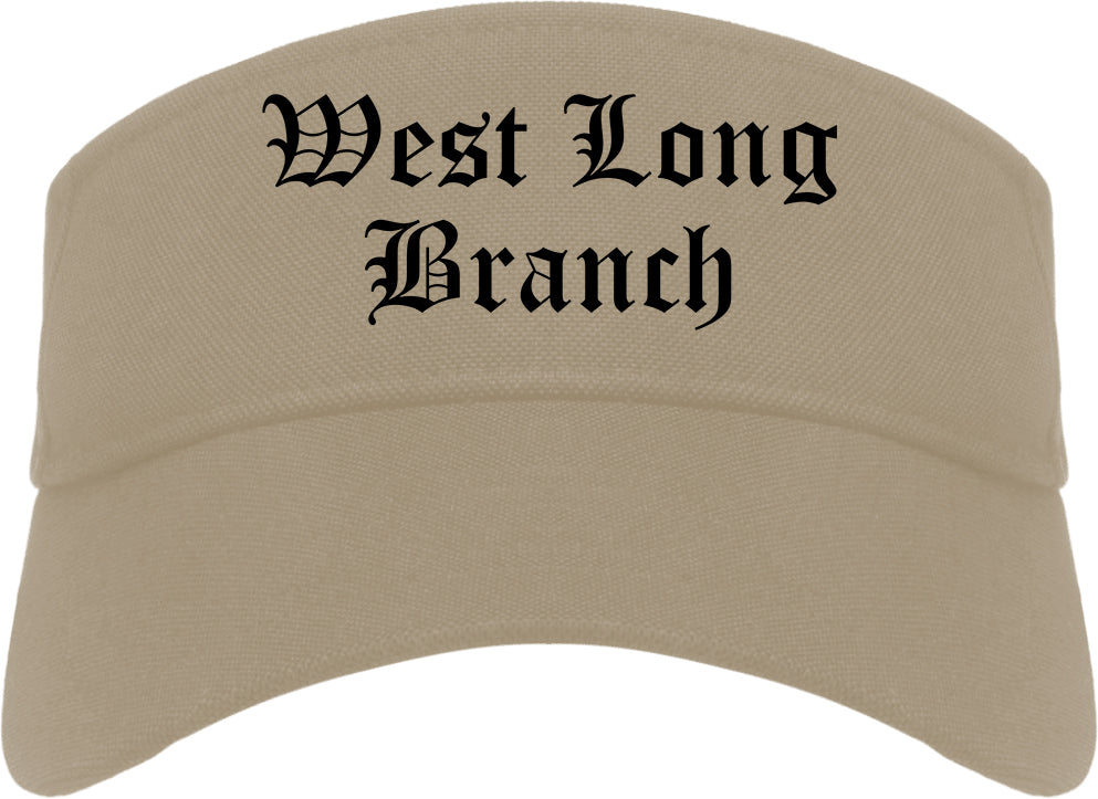 West Long Branch New Jersey NJ Old English Mens Visor Cap Hat Khaki