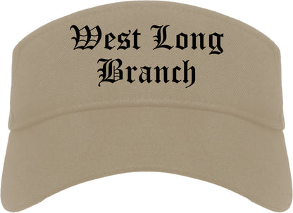 West Long Branch New Jersey NJ Old English Mens Visor Cap Hat Khaki