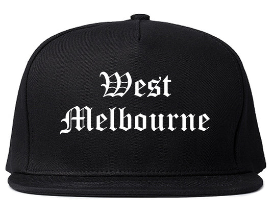 West Melbourne Florida FL Old English Mens Snapback Hat Black