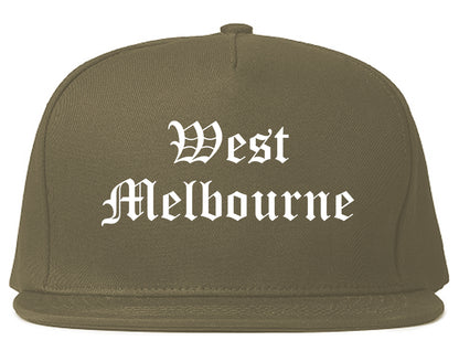 West Melbourne Florida FL Old English Mens Snapback Hat Grey