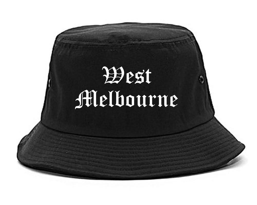 West Melbourne Florida FL Old English Mens Bucket Hat Black