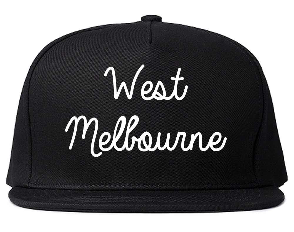 West Melbourne Florida FL Script Mens Snapback Hat Black