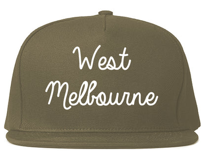 West Melbourne Florida FL Script Mens Snapback Hat Grey