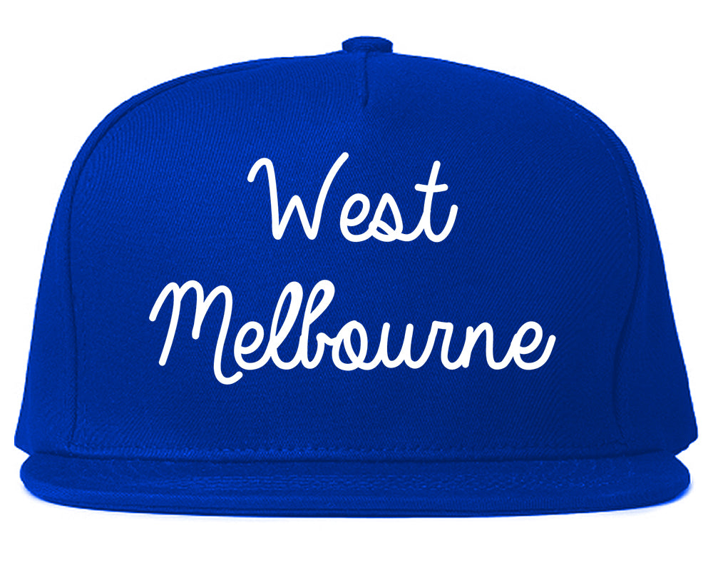 West Melbourne Florida FL Script Mens Snapback Hat Royal Blue