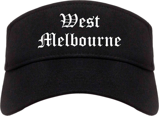 West Melbourne Florida FL Old English Mens Visor Cap Hat Black