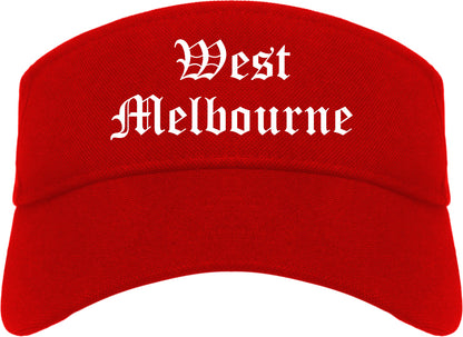 West Melbourne Florida FL Old English Mens Visor Cap Hat Red