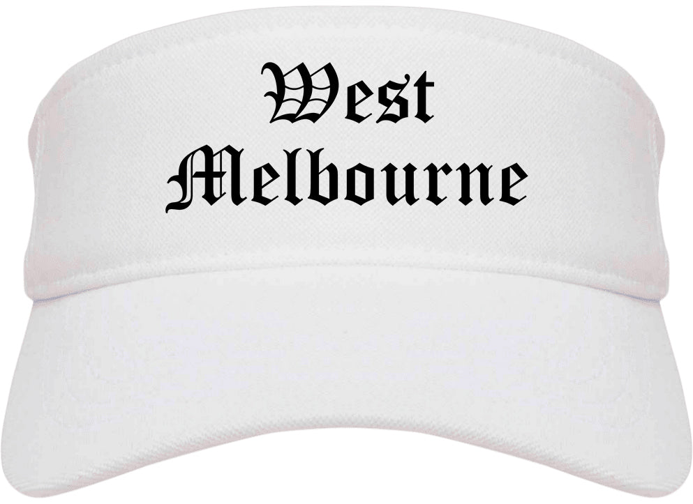 West Melbourne Florida FL Old English Mens Visor Cap Hat White