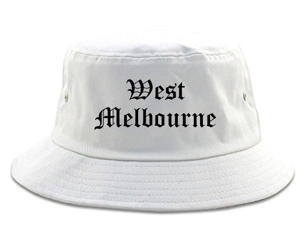 West Melbourne Florida FL Old English Mens Bucket Hat White