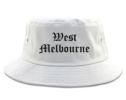 West Melbourne Florida FL Old English Mens Bucket Hat White