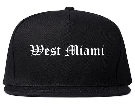 West Miami Florida FL Old English Mens Snapback Hat Black