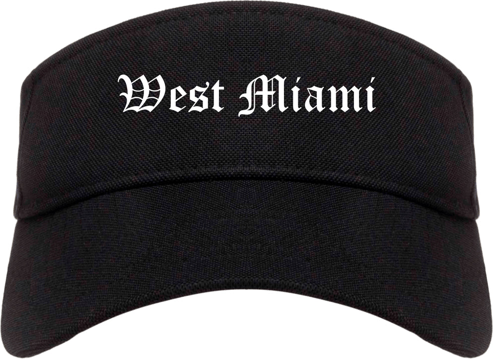 West Miami Florida FL Old English Mens Visor Cap Hat Black