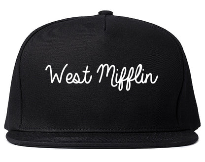 West Mifflin Pennsylvania PA Script Mens Snapback Hat Black