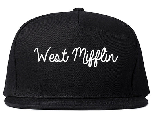 West Mifflin Pennsylvania PA Script Mens Snapback Hat Black