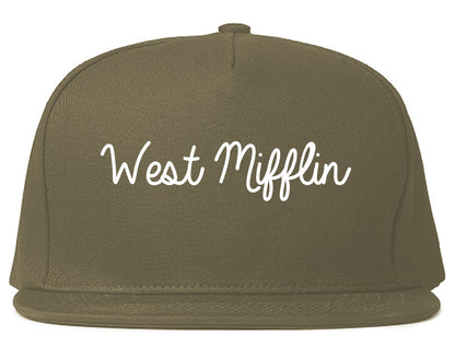 West Mifflin Pennsylvania PA Script Mens Snapback Hat Grey