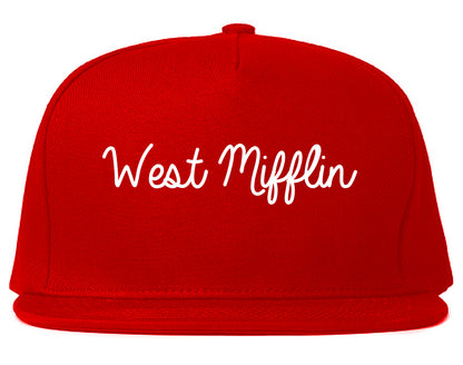 West Mifflin Pennsylvania PA Script Mens Snapback Hat Red