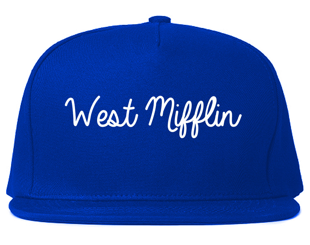 West Mifflin Pennsylvania PA Script Mens Snapback Hat Royal Blue