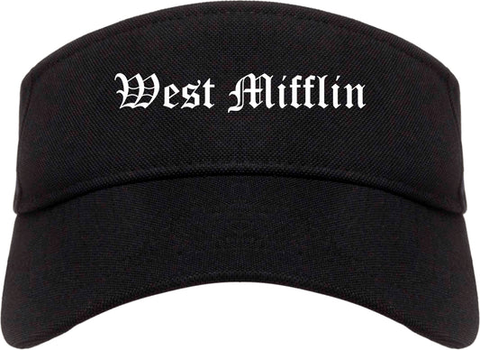 West Mifflin Pennsylvania PA Old English Mens Visor Cap Hat Black