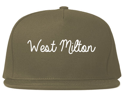 West Milton Ohio OH Script Mens Snapback Hat Grey