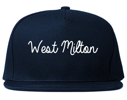 West Milton Ohio OH Script Mens Snapback Hat Navy Blue