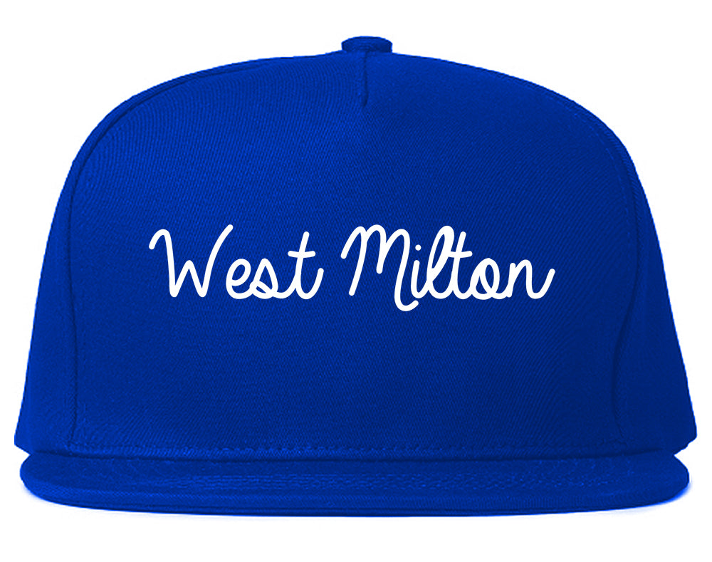 West Milton Ohio OH Script Mens Snapback Hat Royal Blue