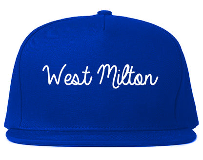 West Milton Ohio OH Script Mens Snapback Hat Royal Blue
