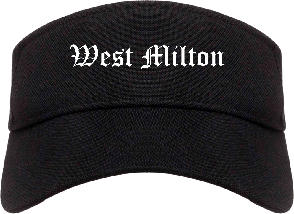 West Milton Ohio OH Old English Mens Visor Cap Hat Black