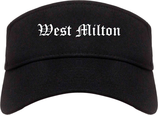 West Milton Ohio OH Old English Mens Visor Cap Hat Black