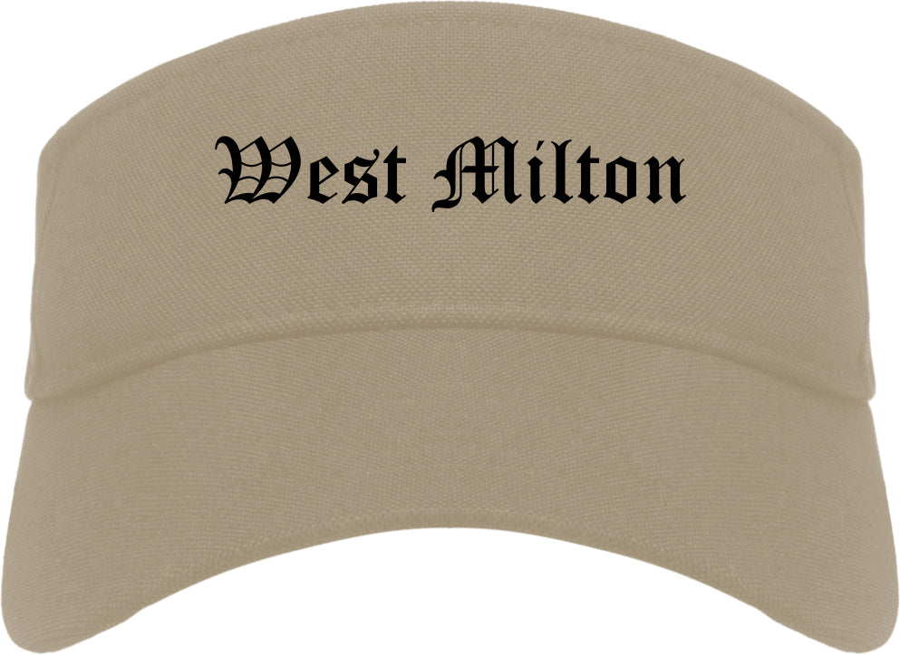 West Milton Ohio OH Old English Mens Visor Cap Hat Khaki