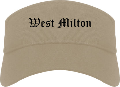 West Milton Ohio OH Old English Mens Visor Cap Hat Khaki