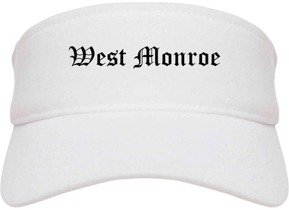 West Monroe Louisiana LA Old English Mens Visor Cap Hat White