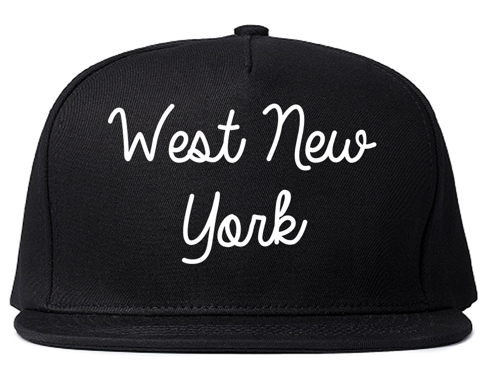 West New York New Jersey NJ Script Mens Snapback Hat Black