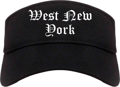 West New York New Jersey NJ Old English Mens Visor Cap Hat Black