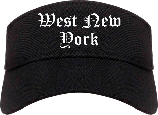 West New York New Jersey NJ Old English Mens Visor Cap Hat Black