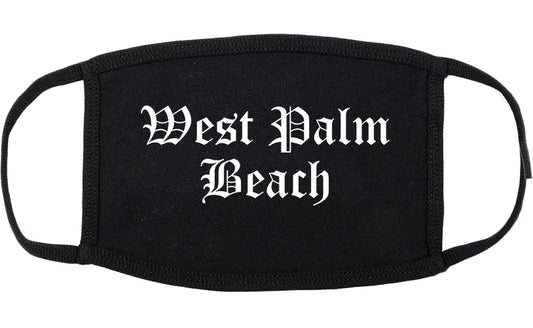 West Palm Beach Florida FL Old English Cotton Face Mask Black