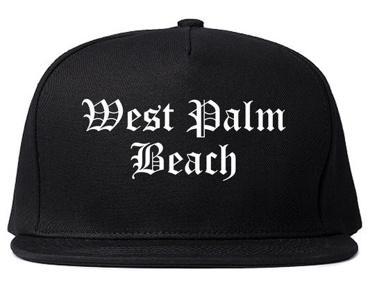 West Palm Beach Florida FL Old English Mens Snapback Hat Black