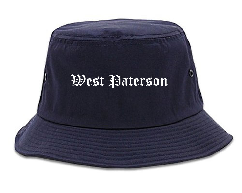 West Paterson New Jersey NJ Old English Mens Bucket Hat Navy Blue