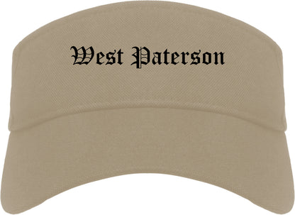 West Paterson New Jersey NJ Old English Mens Visor Cap Hat Khaki