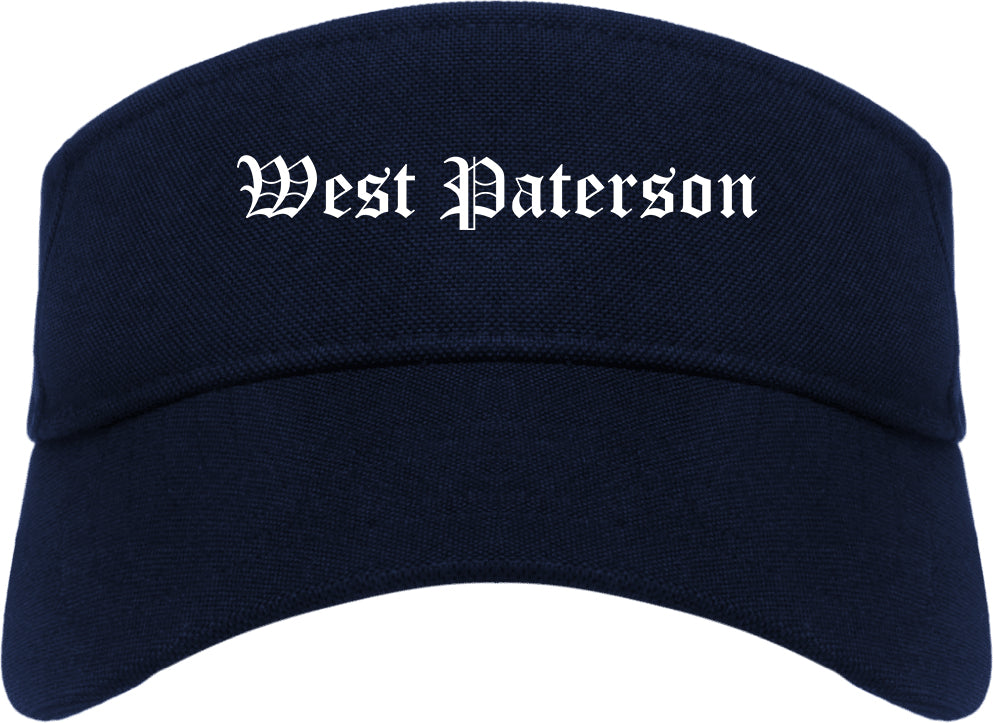 West Paterson New Jersey NJ Old English Mens Visor Cap Hat Navy Blue